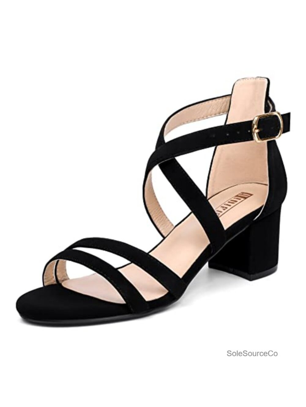 IDIFU Strappy Low Block Heels Sandals Women Dressy Chunky Heels